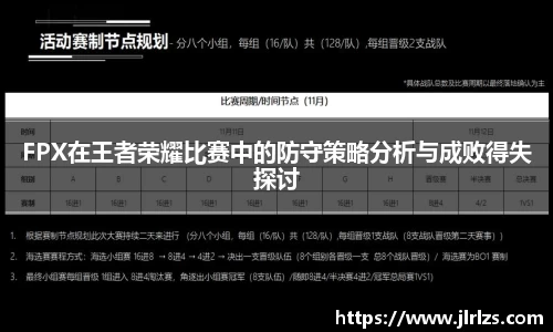 FPX在王者荣耀比赛中的防守策略分析与成败得失探讨